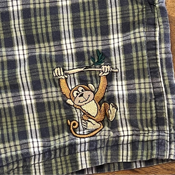 Vintage KHQ Sportswear Baby Overalls 9-12 Months Plaid Monkey Bear 90s Y2K - Picture 3 of 10
